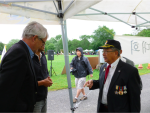 Marc Garneau visiting Korean Veterans at Hampstead Park during Korea’s National Day Celebration on August 15 of 2014 